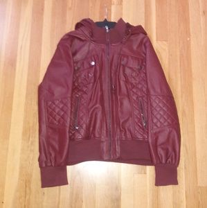Leather burgundy jacket